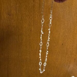 BRAND NEW LOFT Silver and Cream Women's Necklace